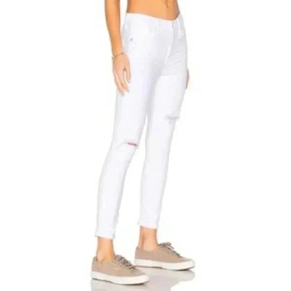 Agolde White Jeans Denim High Rise Distressed Skinny Sophie Drop Size 27 - Picture 2 of 13